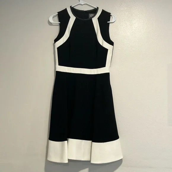 Vince Camuto | Dresses | Vince Camuto Colorblock Fit And Flare Size 2 Dress Faux Leather Trim | Poshmark Vince Camuto | Dresses | Vince Camuto Colorblock Fit And Flare Size 2 Dress Faux Leather Trim | Poshmark